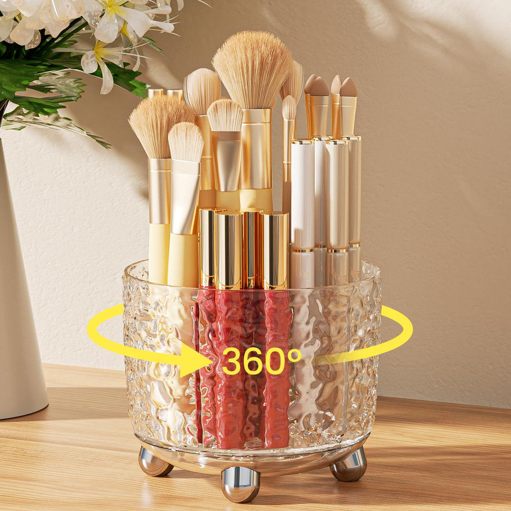 A-LuGei crystal-design rotating makeup organizer keeps brushes visible and within easy reach.