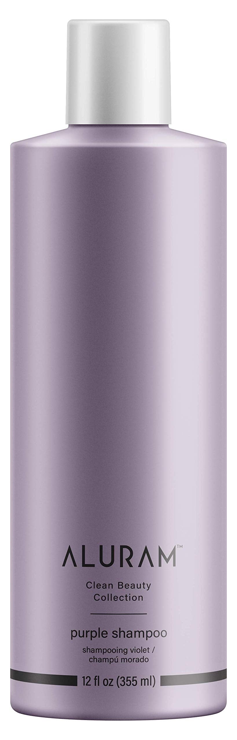 ALURAM Coconut Water Purple Shampoo bottle showcases color-enhancing formula for cool blondes.