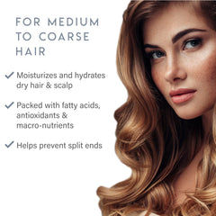 ALURAM Coconut Water Shampoo application on medium to coarse hair.