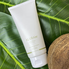 ALURAM Coconut Water Smoothing Cream shows shiny hair after use for smoother styling.