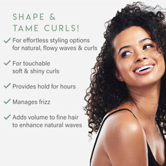 ALURAM Curl Foam packaging highlights coconut water infusion for moisturizing curls