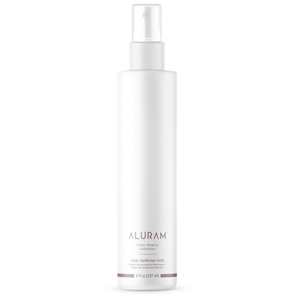 ALURAM Heat Defense Mist bottle front—delivers lightweight protection for all hair types.