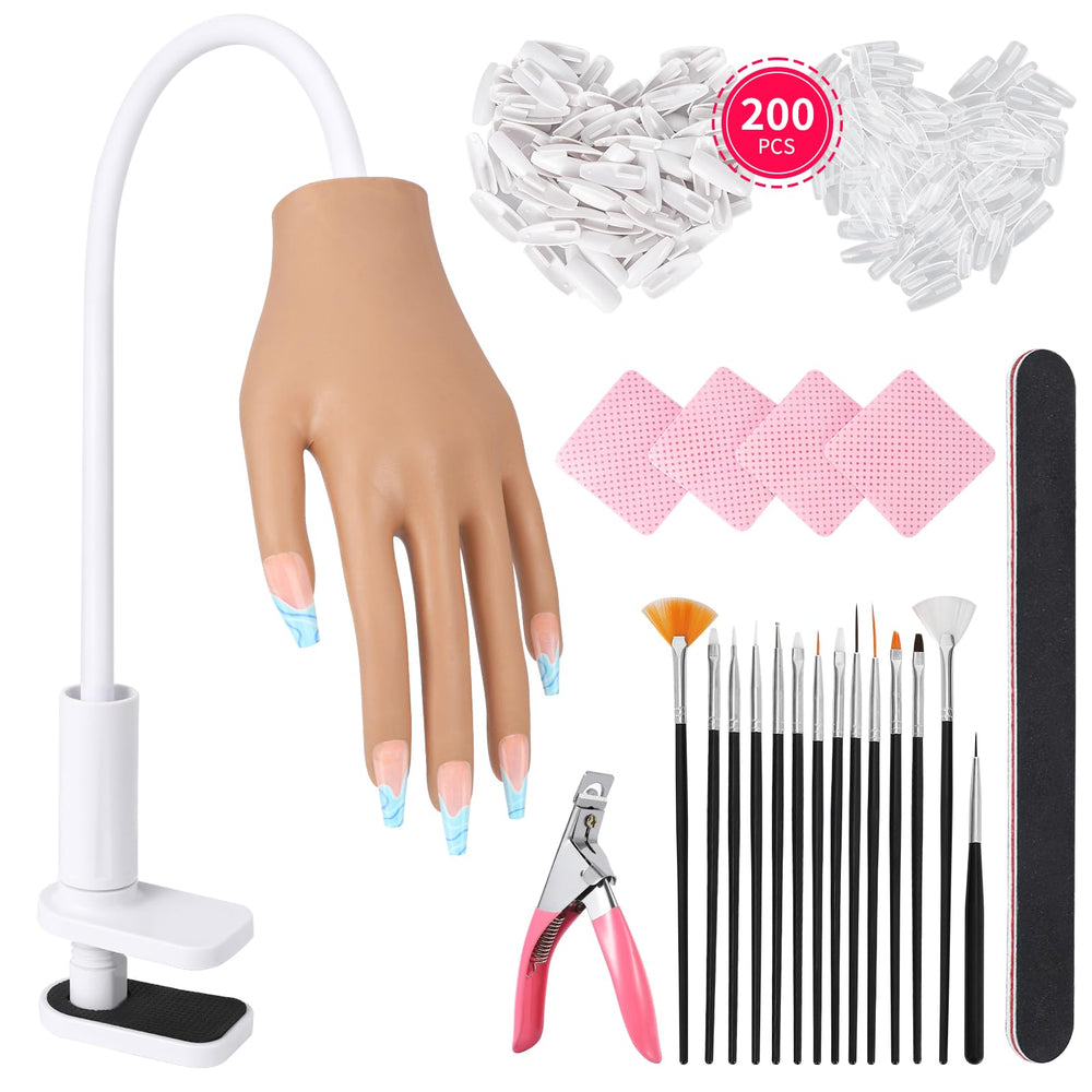 ALUROICE practice hand with table clamp for independent nail practice sessions