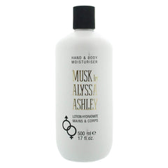 Alyssa Ashley Musk Hand Body Lotion jar on table showcases convenient daily hydration