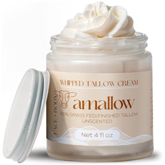 Amallow beef tallow face moisturizer unscented bottle pour for deep hydration