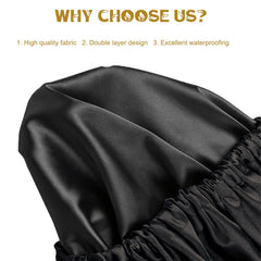 Amamba double-lined waterproof outer cap protects hair during showers.