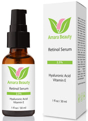 Amara Beauty Retinol Serum bottle promises smoother skin texture