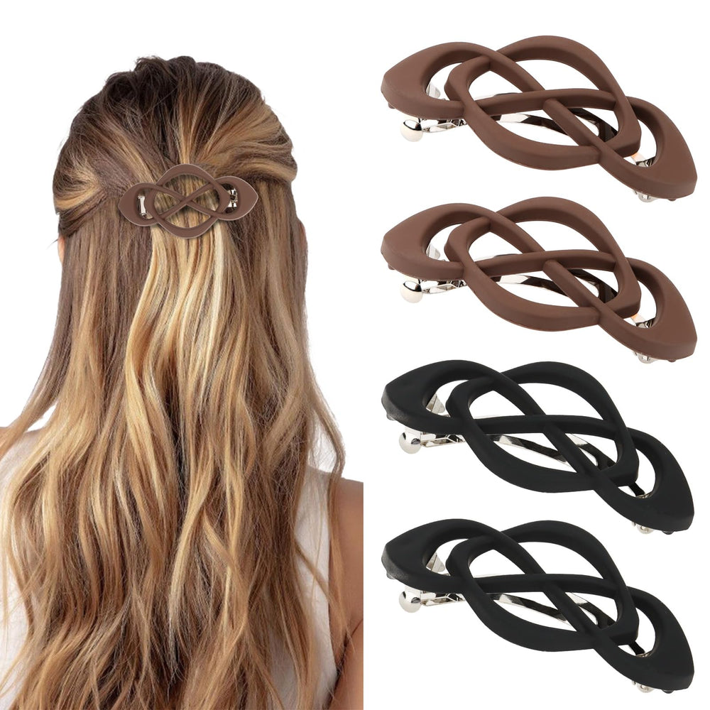 Amariver hair barrettes cross-over design adds vintage charm.