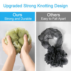 AmazerBath loofah soft PE material exfoliates gently while cleansing