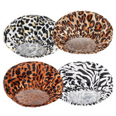 AmazerBath shower cap front view keeps hair dry during showers.