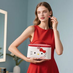 AmBealla makeup bag bow-detail highlights cute red design for stylish routines.
