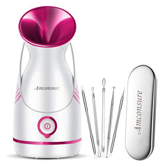 Amconsure facial steamer setup on counter for a home spa experience