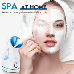 Amconsure facial steamer water tank image showing 100ml capacity for longer treatment.