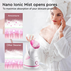 Amconsure nano-ionic steam dispersion delivering micro-fine mist for deeper cleansing