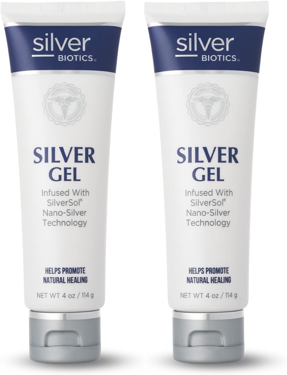 American Biotech Labs SilverBiotics packaging with two-tube set for convenient at-home skin care