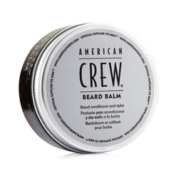 American Crew Beard Balm jar application demonstrates easy, even distribution for grooming.