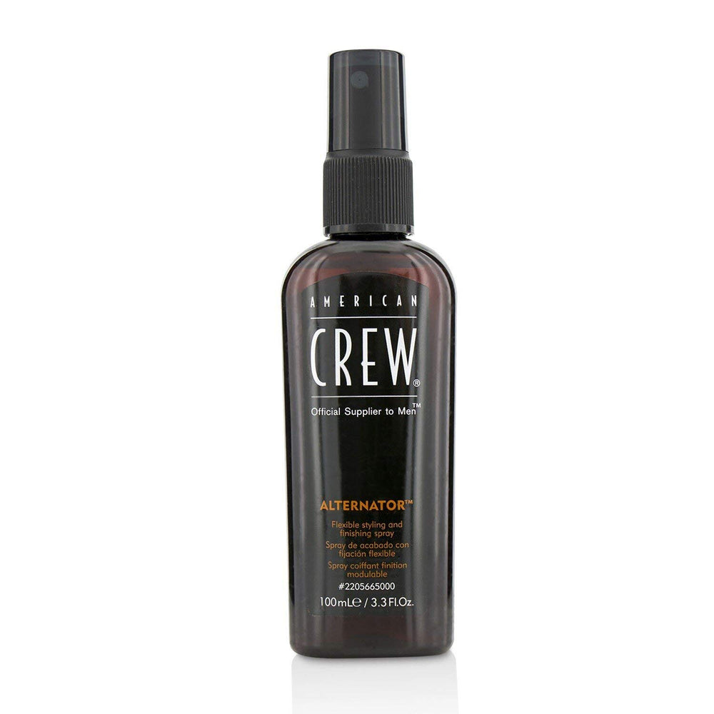 American Crew Hair Spray applied to damp hair for flexible styling and easy shaping.