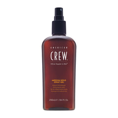 American Crew medium hold spray gel bottle with alcohol-free formula for flexible styling.
