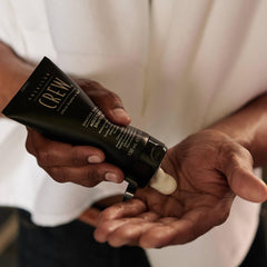 American Crew Moisturizing Shave Cream forms a protective barrier for smoother razor glide.