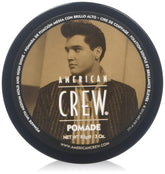 American Crew Pomade 3oz pack front view for strong hold and glossy finish.