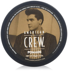 American Crew Pomade 3oz pack front view for strong hold and glossy finish.