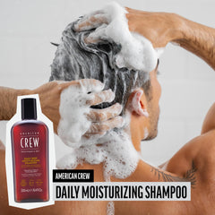 American Crew Vitamin B5 infused shampoo promotes healthy-looking hair with daily use.