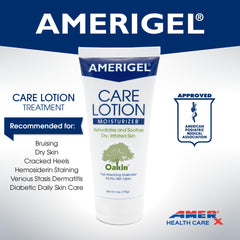 AMERIGEL Care Lotion dry skin close up emphasizes deep hydration and soothing relief