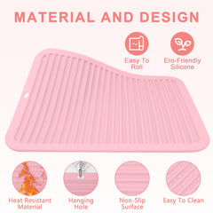 AMIJEAL non-slip textured mat with Velcro secure storage