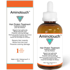 Aminotouch on wet hair application demonstrating deep coating and smoother feel