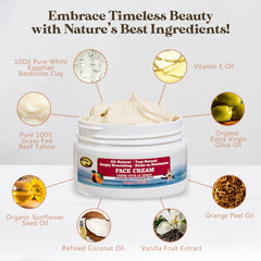 Amish Farms Grass-fed Tallow closeup highlights quality ingredients for skin softness.