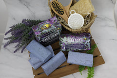 Amish Farms Sage Soap Bar bentonite-clay delivers deep cleansing and deodorizing feel.