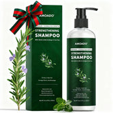 AMOADO Rosemary Hydrolyzed Keratin Shampoo bottle showing nourishing formula for healthier-looking hair