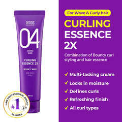 AMOS PROFESSIONAL Curl Defining Cream bottle pour showing easy application and even coverage.