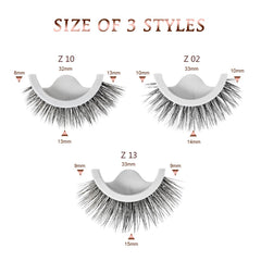 AmoVee self-adhesive eyelashes length range 10-14mm for natural drama.