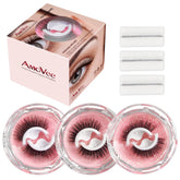 AmoVee self-adhesive eyelashes pack offers three styles for versatile looks.