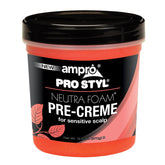 Ampro Pre-Creme Base bottle pouring to shield sensitive scalp during chemical processing.