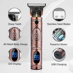 AMULISS professional hair trimmer blade detail shows sharp cutting action.