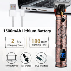 AMULISS cordless trimmer charging with USB for quick, flexible power.