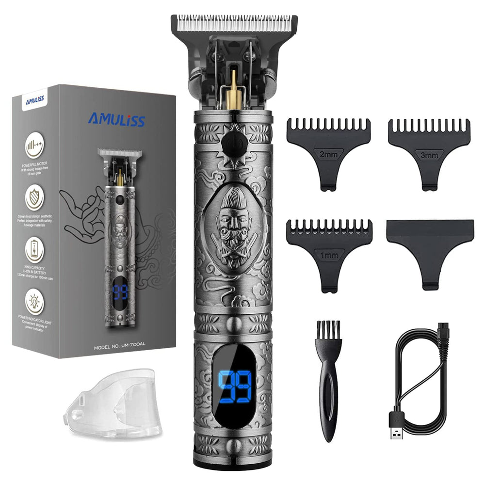 AMULISS professional trimmer blade closeup for precise trims at home.