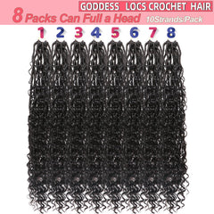AMUMI Goddess Locs crochet hair 30inch premium length for dramatic, voluminous look.
