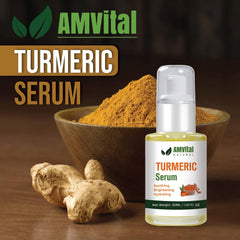 AMVital Turmeric Face Serum on hand shows lightweight hydration
