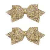 Amybasic angel wings glitter bows 2-pack adds sparkle to everyday hairstyles.
