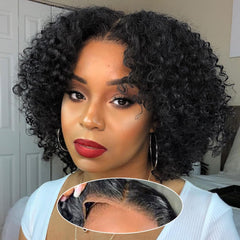 Amygirl Wear and Go glueless wig front view shows natural lace integration for daily wear.