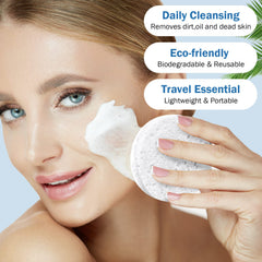 Close-up of Amyhill sponge showing soft, elastic texture for comfortable cleansing.