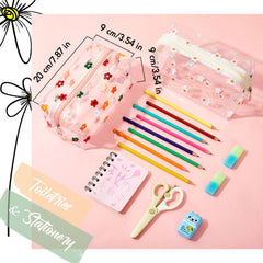 Amylove Daisy Pouch side view highlighting slim profile for easy bag fit.