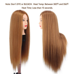 Amyqueen mannequin head color 27 Light Brown helps simulate natural client tones.