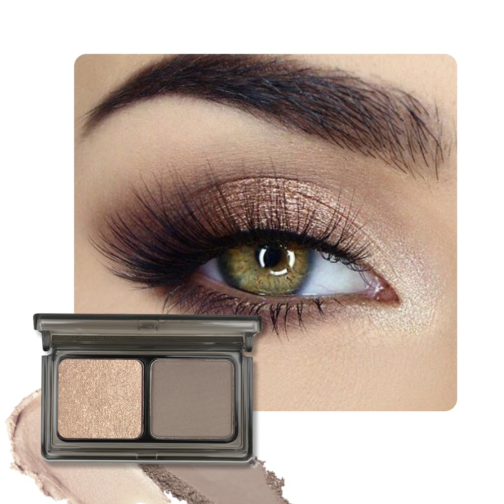 AMY'S DIARY 2-color taupe brown matte palette cover for on-the-go makeup creativity.