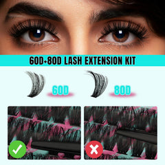 AMZGIRL LASH clusters 60D 80D shot highlights varied curl and lightweight feel.