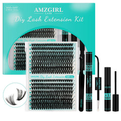 AMZGIRL LASH lash extension kit 320pcs packaging for DIY lash artistry and at-home use