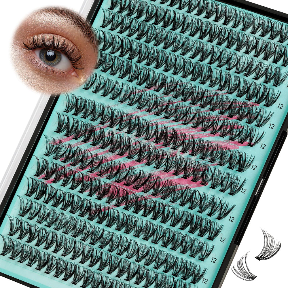 AMZGIRL LASH Wispy 280PCS tray close-up for natural look and light feel.